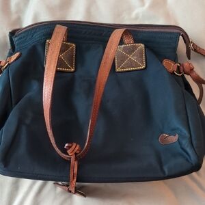 Vtg Dooney & Bourke Navy Blue Nylon Betty Bag Purse